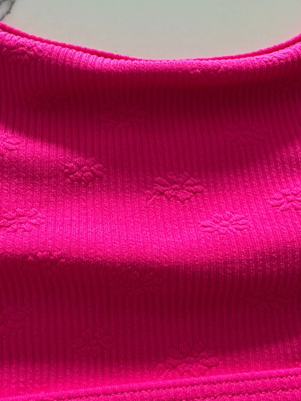 abercrombie kids Hot Pink Ribbed Tank Bikini Set